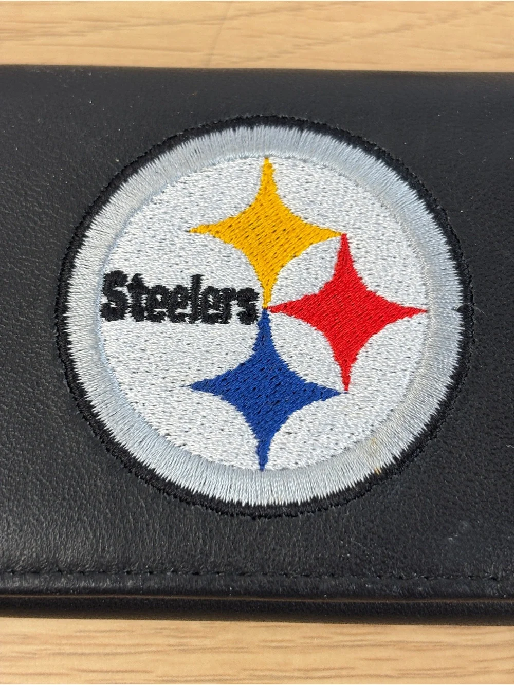 Pittsburgh‎ Steelers Black Leather Wallet with Logo Patch NEW!
